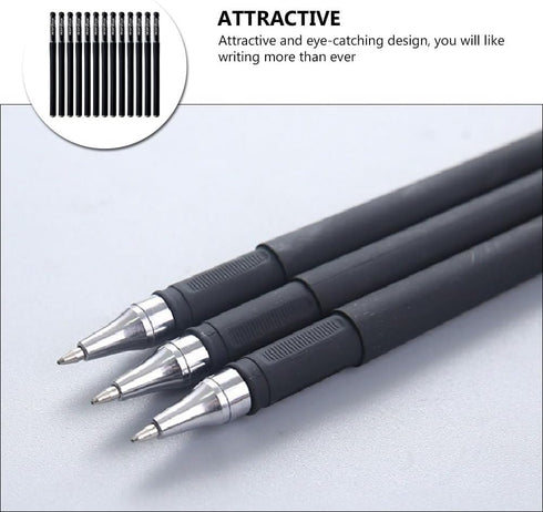 VILLCASE Black Gel Pens, 20pcs Fine Point Black Ink Pens Bulk, Stick Gel Ink Pens, Smooth Writing Pens 0.5mm Black Ballpoint Pens for School Office Stationery Supply by VILLCASE