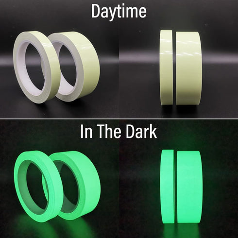 Glow Tape, 33 Feet x 0.5 Inch, Waterproof Luminous Duct Tape for Stage, Stair, Outdoor