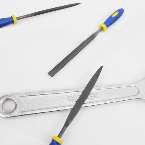 KALIM 10PCS Needle File Set, High Carbon Steel with Plastic Non-Slip Handle, 4mm Hand Tools for Wood, Plastic, Jewelry