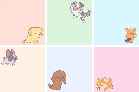 Dog Notepad Set, Cute Sticky Notes, Kawaii Dog Note Pads, Animal Sticky Notes, Cute Stationary Set