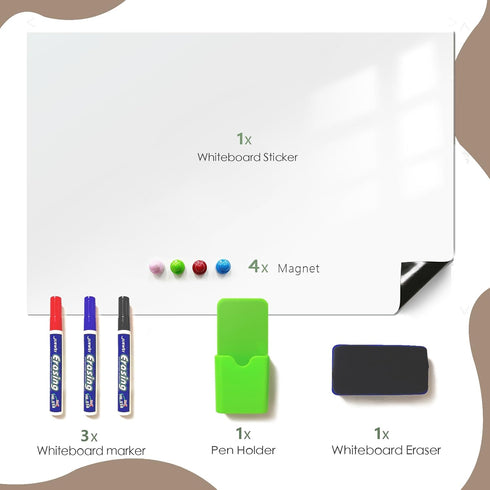 Magnetic Dry Erase Board Paper, 16" x 24" Self-Adhesive Whiteboard for Walls, Ideal for Office Home School