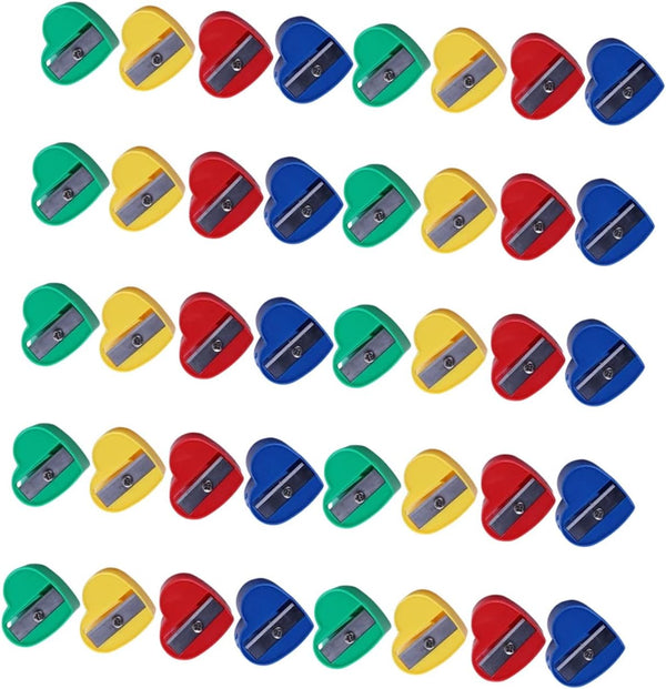 STOBOK 40pcs Colorful Pencil Sharpener Kit, Manual Sharpeners for Kids Gifts and Mini Colored Pencils