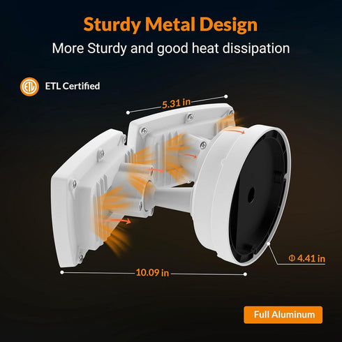 28W 3000LM 2 5500K IP65 LEPOWER LED Security Flood Light Outdoor, Switch Controlled Aluminum Security Light, Adjustable