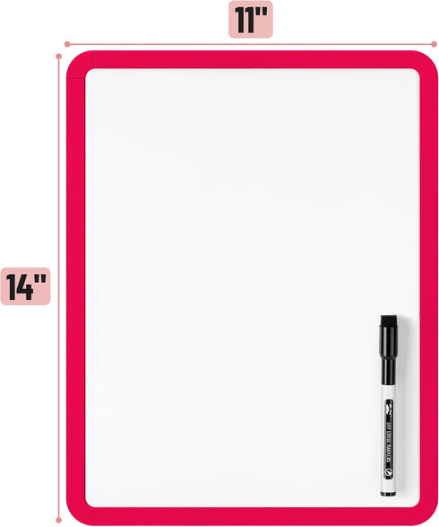 Mr. Pen Dry Erase Board, 14” x 11” Small White Board with Black Marker and Red Frame for Kids and Students