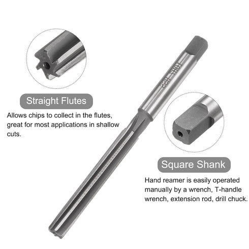 uxcell Hand Reamers, 10mm H7 Metric Reamer Drill Bit for Metal Wood Hole Reaming, High Speed Steel (HSS) Tool
