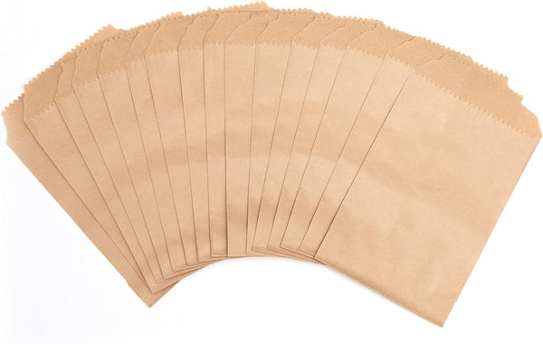 100-pack 3x5 Inches Mini Size Natural Kraft Paper Bags - Ideal for Bakery Cookies Treats Snacks Popcorn Small Gift Bag