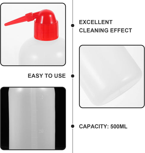 2 Veemoon pcs Narrow Mouth Wash Bottles with Graduation Scale Laboratory Squeeze Bottles Portable Angled Head