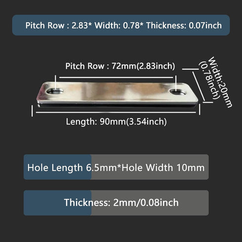 20PCS Nickel-Plated Copper Bus Bars Connector, 2.83IN Pitch Row, for Lifepo4 Cell 3.2V Lithium Battery (20 Pack)
