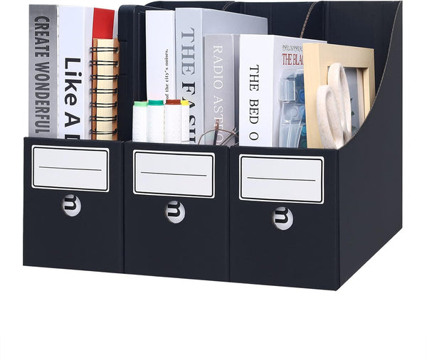Magazine File Holder (6 Pack) – Cardboard Document Organizer for School, Office, Home Magazine Storage