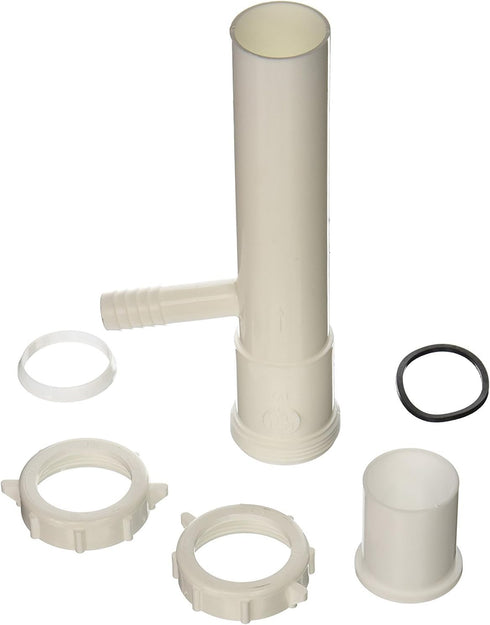 Keeney 35-8WK 1-1/2-Inch by 8-Inch Branch Tailpiece, Direct Connect or Slip Joint, White, 5/8-Inch O.D.