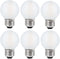 Frosted E26 LED Bulb 4W, 2700K Warm White, 40 Watt Equivalent, G16.5 Edison Globe Light Bulbs, 6-Pack for Chandelier