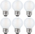 Frosted E26 LED Bulb 4W, 2700K Warm White, 40 Watt Equivalent, G16.5 Edison Globe Light Bulbs, 6-Pack for Chandelier