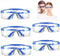 MOZEEDA Safety Glasses, Clear Goggles with Adjustable Temples, Anti-Fog Lightweight Protective Eyewear