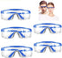 MOZEEDA Safety Glasses, Clear Goggles with Adjustable Temples, Anti-Fog Lightweight Protective Eyewear