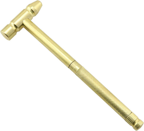 6 in 1 Mini Multifunction Copper Hammer and Screwdriver, Ideal Tool for Watchmaker, Jewelers, Golden Color