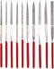 YAKAMOZ 10pc Mini Diamond Metal Files Set - Micro Round Needle, Triangular Square Flat Riffler Files for Jewelry, Wood,