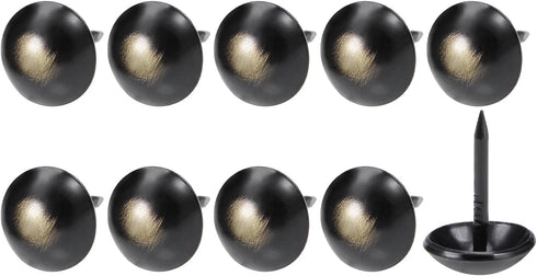 Upholstery Nail Tacks (11x17x3.5mm) 25Pcs, Iron Round Thumb Push Pins for Home Kitchen Furniture, Black