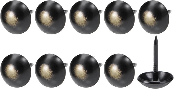 Upholstery Nail Tacks (11x17x3.5mm) 25Pcs, Iron Round Thumb Push Pins for Home Kitchen Furniture, Black