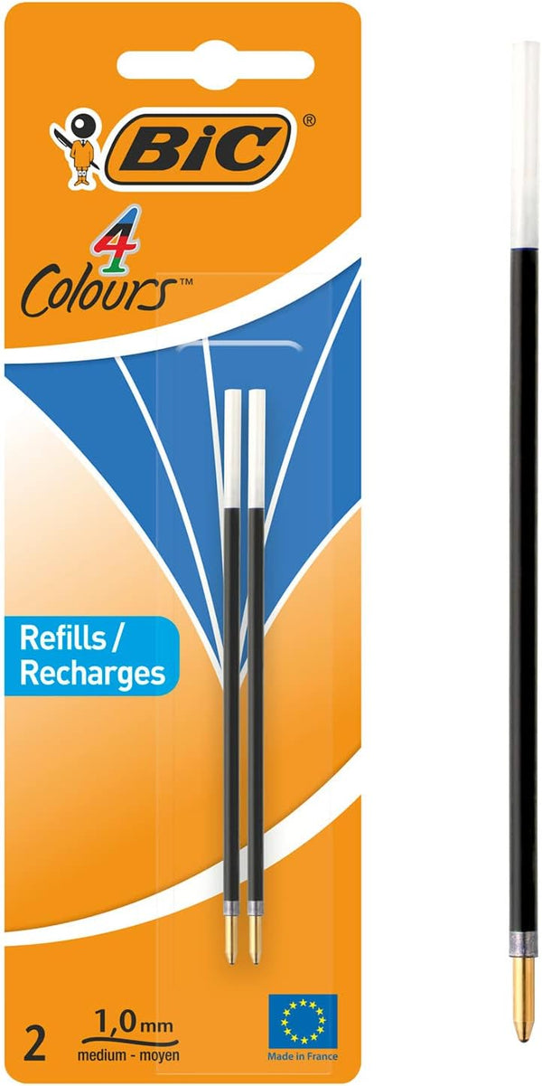 BIC Ballpoint Pen 4 Colours, 2 Items Blue
