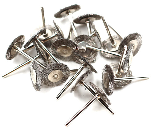20pcs Wire Wheel Cup Brush Set, 1/8" Shank, 25mm/1inch, Stainless Steel, Carbon Steel, Rust and Paint Removal