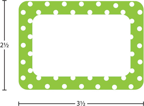 Teacher Created Resources Lime Polka Dots Name Tags No. 2 (5174)