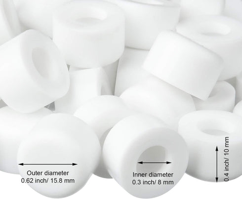 Outus 15 Pcs Rubber Door Stop Caps Tips Bumpers for Wall and Floor Protection, Universal Size (White)