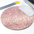 Rose Gold Rainbow Glitter Gaming Mouse Pad, Custom Design, Non-Slip Rubber Square for Computers, 7.9 x 7.9 Inch