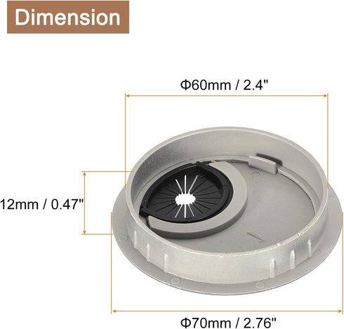 uxcell Cable Hole Cover, 4Pcs 2-3/8 Inch ABS Desk Cable Wire Cord Grommet Hole Cover for Office Computer Desk Wire Organizer, Silver