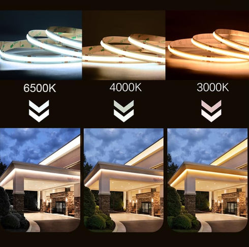 12V UniformLED Strips,16.4ft 4000K 90+,2400LEDs Dimmable COB LED Strip Lights DC LED Strip Flexible High Density
