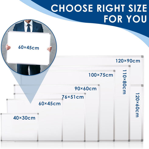 Whiteboard Hanging Magnetic Dry Erase Board, 30 x 20 Inches for Wall Mount, Office, Kitchen, Home