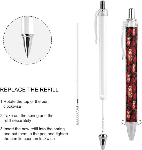 Generic 2 Russian Nesting Doll with Flowers Ballpoint Pens Retractable Cute Ball Point Pen Smooth Writing Work Pen PCS