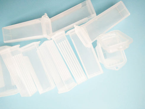 50 PCS Plastic Rectangle Microscope Glass Holder Slide Box for 5 Slides