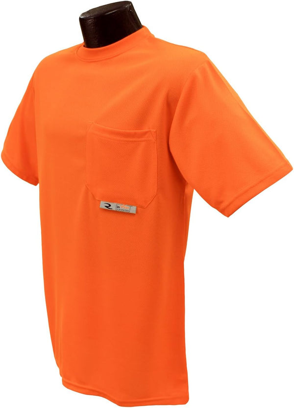 Radians ST11-N Non-Rated Short Sleeve Safety T-Shirt with Moisture Wicking Mesh, Medium, Orange