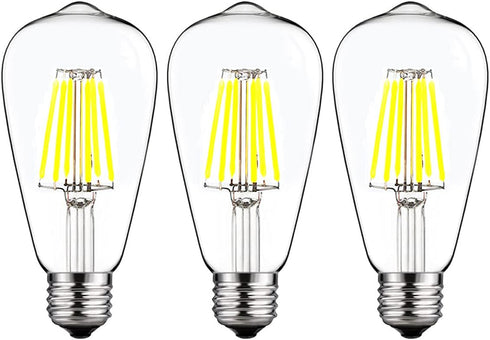 12V Edison Bulb, 6W E26, 12V LED Bulb, 60W Equivalent, Daylight 6000K for RV Camper Marine, 3 Pack