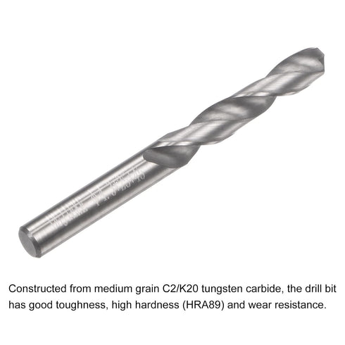 uxcell Solid Carbide Drill Bits, 4.3mm C2/K20 Tungsten Carbide Jobber Drill Bits for Metal and Plastic, 2pcs