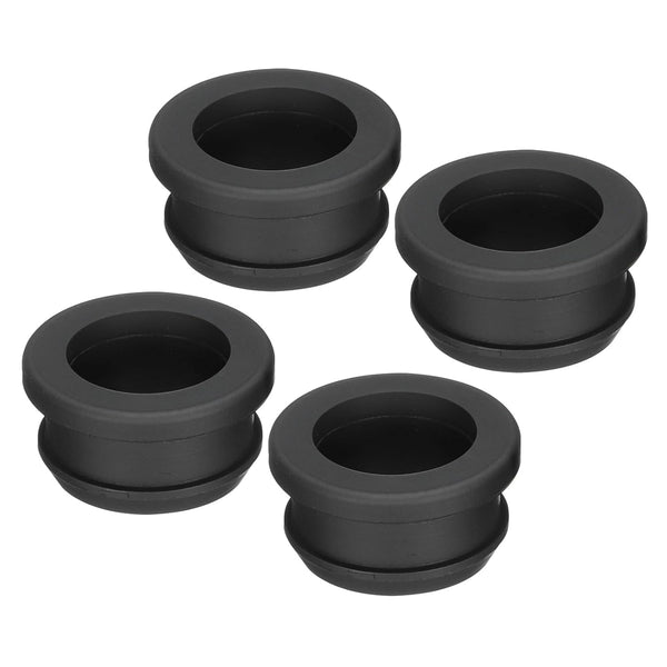 MECCANIXITY 4Pcs Snap Rubber Grommet Plug, Dia 21mm ID 16.5mm Seal, Anti-Scratch for Electrical Box Cable Pipe Black