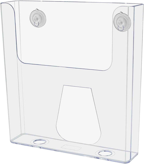 Marketing Holders Window Mount Brochure Holder 8.5" Wide with Suction Cups for