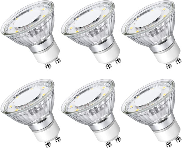 6 Pack LE GU10 LED Light Bulbs, Non-Dimmable, 5000K Daylight White, 4W Replacement for Recessed Lighting