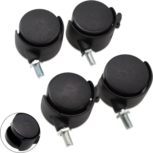 LivGrain 4 Set M8 Pieces Furniture Caster Wheels with Brakes, Stem Swivel Castors for Coffee Table Restaurant Cart
