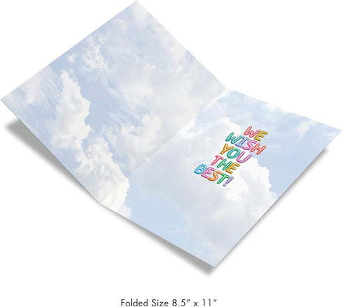 The Best Card Company Big Good Luck Greeting Card, 8.5 x 11 Inch, Colorful Balloons for Kids