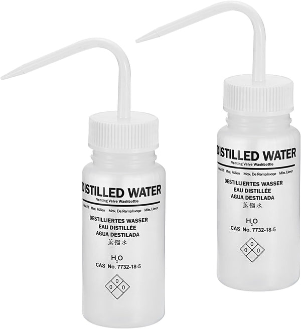 PATIKIL 250ml Wash Bottle, 2pcs Plastic Labeled Squeeze Bottle for Lab Cleaning and Storage