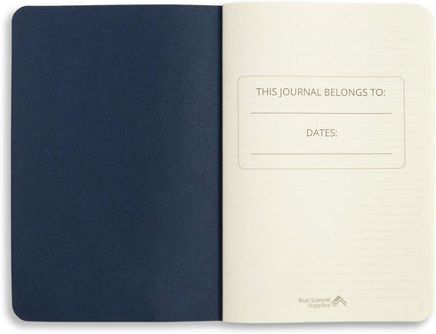 Blue Summit Supplies Executive Journals, 3 Pack Journal Set with Lined Paper and Dark Blue Linen Cover