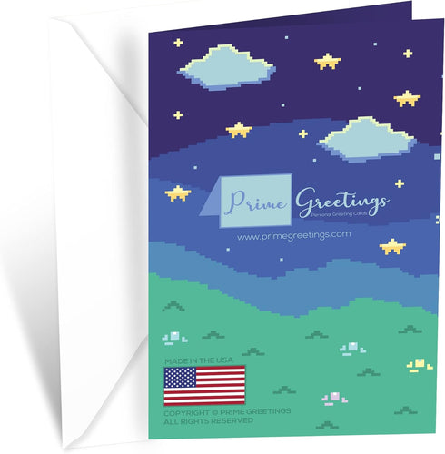 Prime Greetings Birthday Card for Son, Video Game Theme, Made in America, Eco-Friendly, Thick Card Stock with Premium