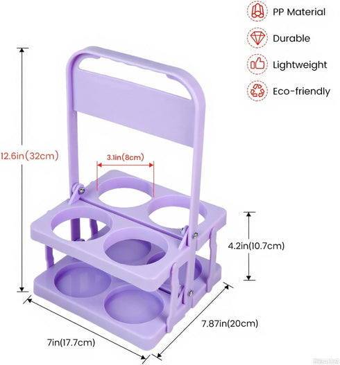 4 Bodaon Cup Drink Carrier with Handle, Plastic Cup Carriers for Drinks, Drink Holder Car, Take Out Delivery Drivers