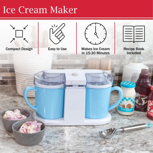 1QT Frozen Ice Cream Maker - Ice Cream Machine for Sorbet, Gelato, Yogurt and More - Kitchen Appliances and Gadgets by