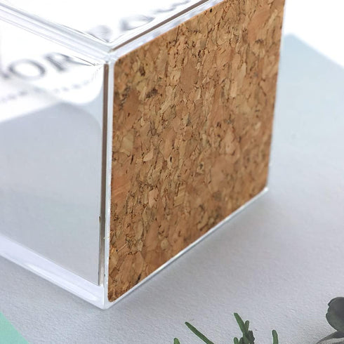 Clear Acrylic Body Bright Yellow Gold Tone Sticky Memo Pad Holder and Pen Holder Set for Office School Home Desk