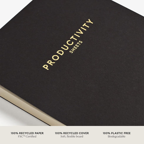Intelligent Change 3-Month Productivity Planner Sheets and Tools for Time-Management, A5 Undated Sheets, Black