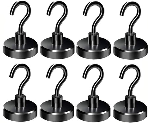 Strong Magnetic Hooks Heavy Duty 100 LB for Cruise Cabins, Refrigerator, BBQ Grill Tools with Neodymium Magnets
