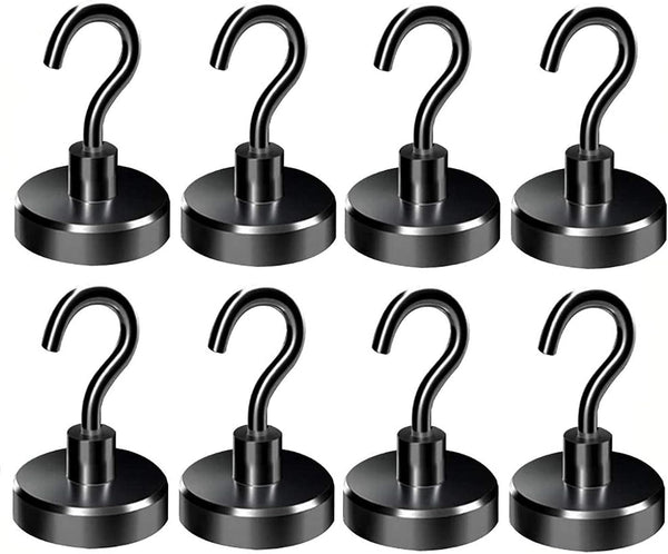 Strong Magnetic Hooks Heavy Duty 100 LB for Cruise Cabins, Refrigerator, BBQ Grill Tools with Neodymium Magnets