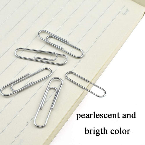 HAHIYO Silver Paper Clips - 1.3" (33mm) Length, Vinyl Coated, 120 Pack for Organizing